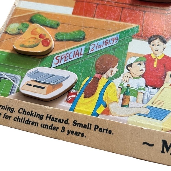 MELISSA & DOUG Magnetic Activity Board Grocery Store Wood Quiet Play *Incomplete - Picture 11 of 13